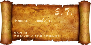 Sommer Tamás névjegykártya